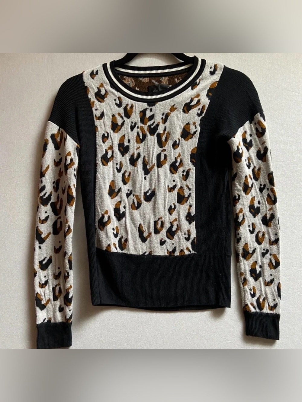 Wilfred Free Leopard Cashmere Blend Sweater - XXS - Mob Wife Aesthetic